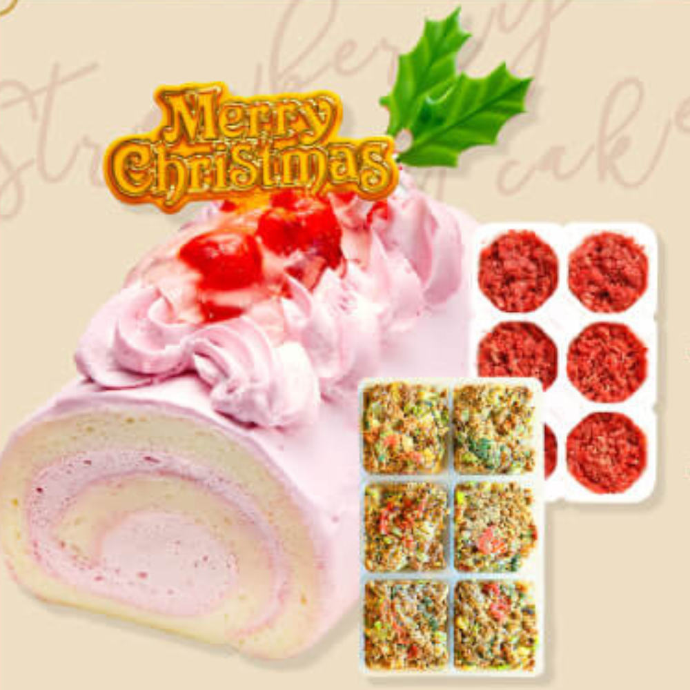 苺のロールケーキセット