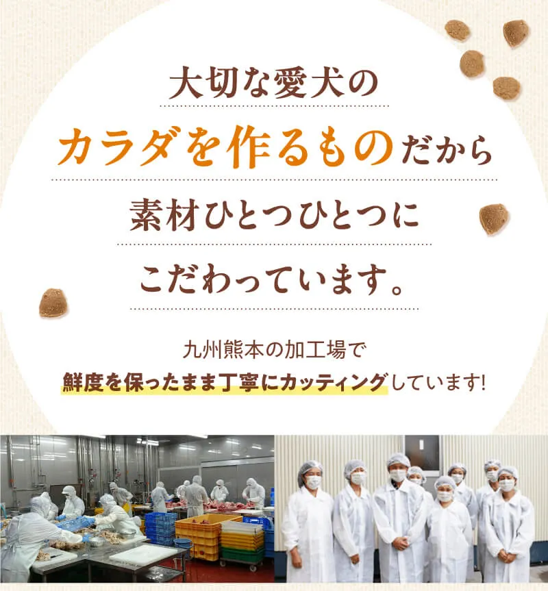 大切な愛犬のカラダを作るものだから素材ひとつひとつにこだわっています